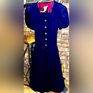 Miss Darby Velvet Blue stunning dress Prom Formal size 14